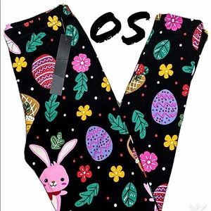 Easter Leggings Bunnies Eggs Basket ONE SIZE OS